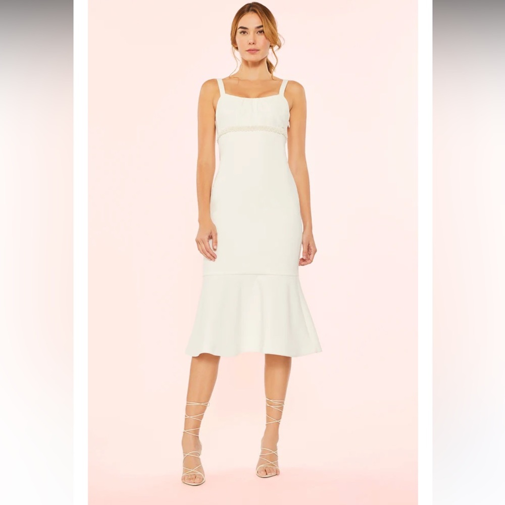 LIKELY Lane dress white with pearl beading size 4
